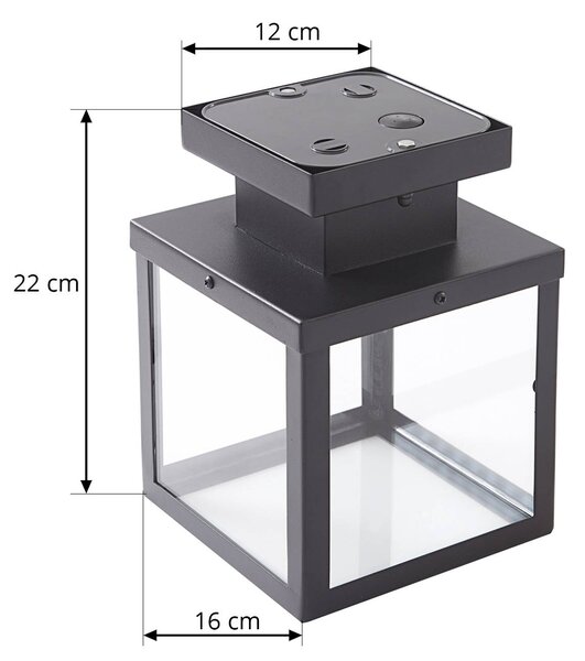 Lindby Lampa sufitowa zewnętrzna Mandus, czarna, stal nierdzewna, 22 cm Mandus Lindby, możliwość ściemniania, czarny, stal szlachetna, nowoczesny