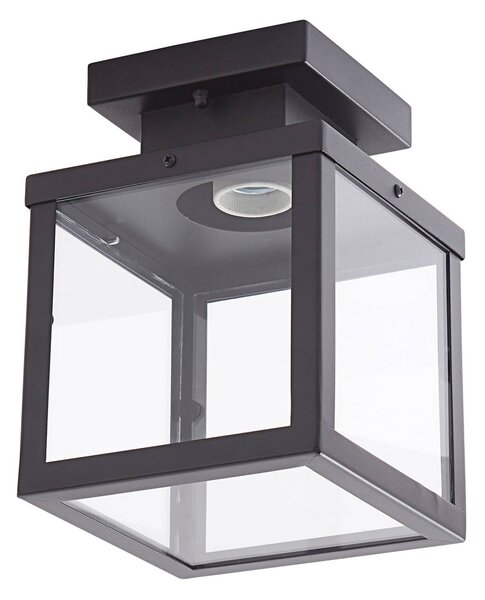 Lindby Lampa sufitowa zewnętrzna Mandus, czarna, stal nierdzewna, 22 cm Mandus Lindby, możliwość ściemniania, czarny, stal szlachetna, nowoczesny