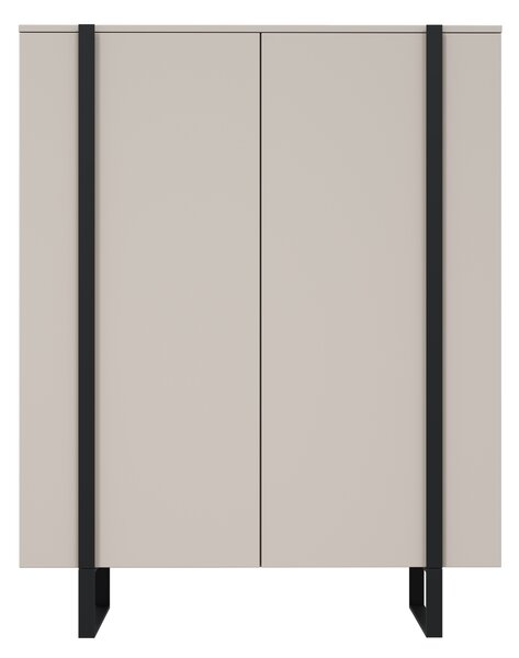 Komoda wysoka Verica 120 cm dwudrzwiowa - kaszmir / czarne nóżki