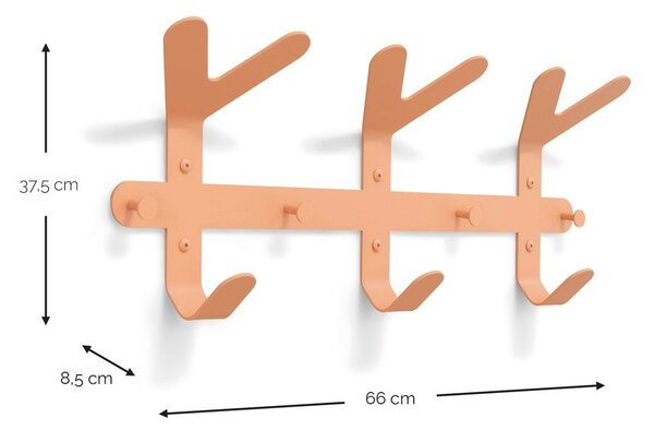 Łososiowy stalowy wieszak ścienny 66 cm Frondo – Spinder Design