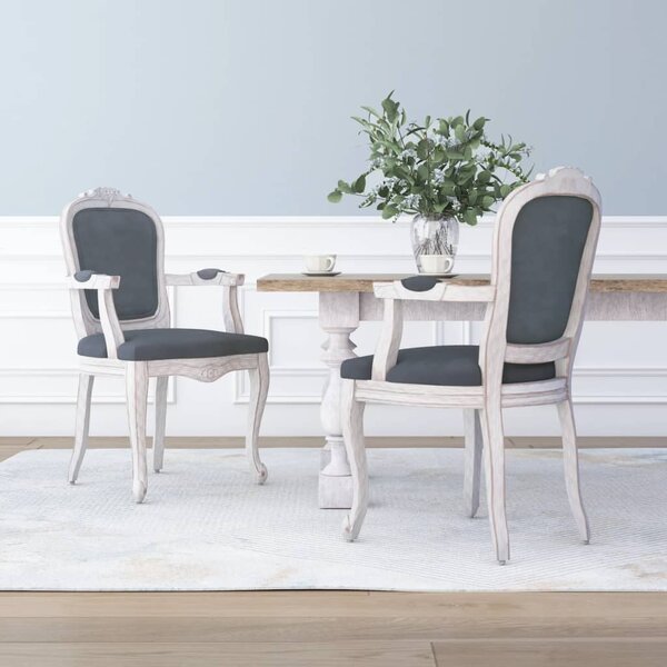 Krzesła stołowe, 2 szt., ciemnoszare, 62x59,5x100,5 cm, tkanina