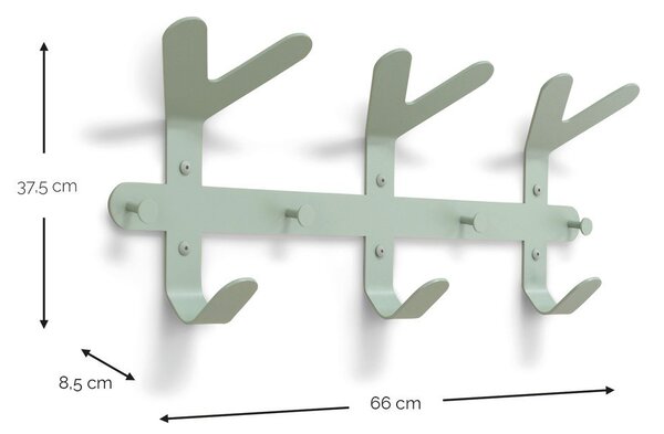 Szarozielony stalowy wieszak ścienny 66 cm Frondo – Spinder Design