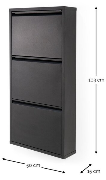 Jasnożółta stalowa uchylna/wisząca szafka na buty 50x103x15 cm Billy – Spinder Design