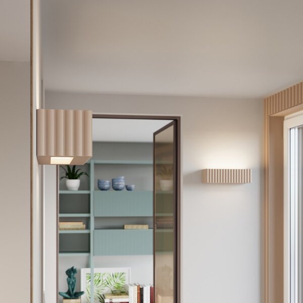 Szarobrązowy kinkiet ceramiczny Rivena – Sollux