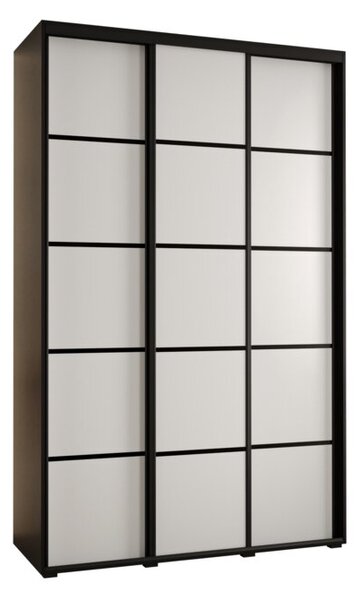 Szafa przesuwna wysoka Davos 4 150, gł. 60 cm czarny + biały + czarny