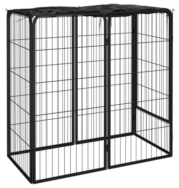 Kojec dla psa, 6 paneli, czarny, 50x100 cm, stalowy