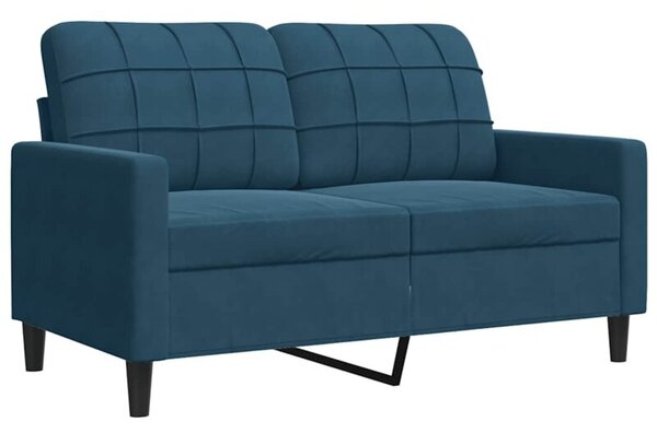 Sofa 2-osobowa, niebieski, 120 cm, tapicerowana aksamitem