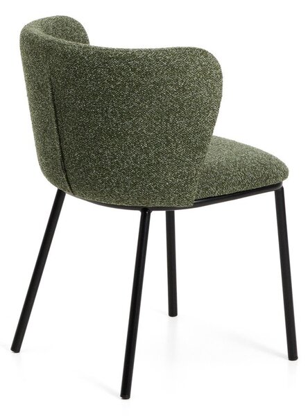 Zielony tapicerowany fotel jadalniany Ciselia – Kave Home