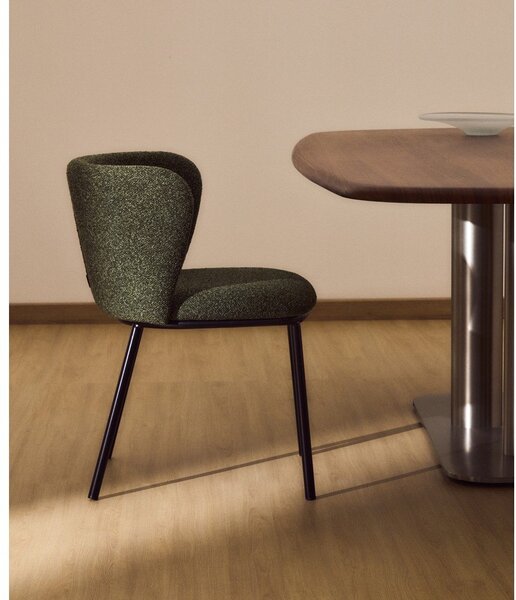 Zielony tapicerowany fotel jadalniany Ciselia – Kave Home
