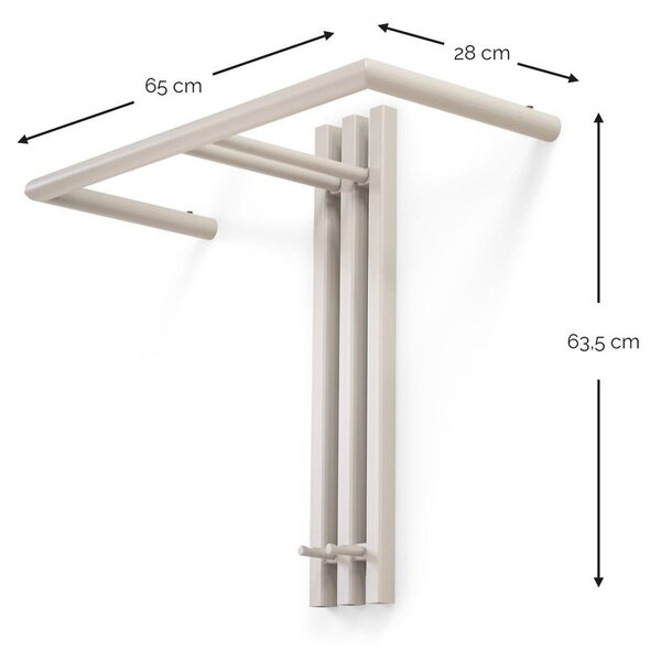 Szarobrązowy stalowy wieszak ścienny 65 cm Senza – Spinder Design