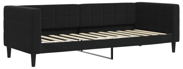 Sofa z funkcją spania, czarna, 80x200 cm, obita aksamitem