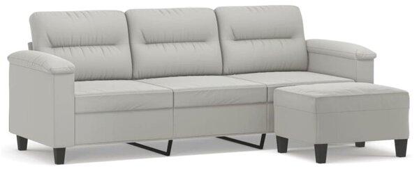 Sofa 3-os. z podnÃ³Å¼kiem, jasnoszara, 180 cm, obita mikrofibrÄ
