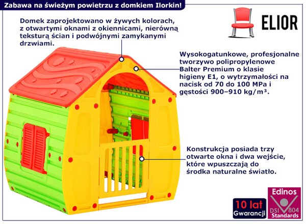 Kolorowy domek ogrodowy z drzwiczkami L2-R50