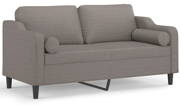 Sofa 2-osobowa z poduszkami, kolor taupe, 140 cm, tkanina