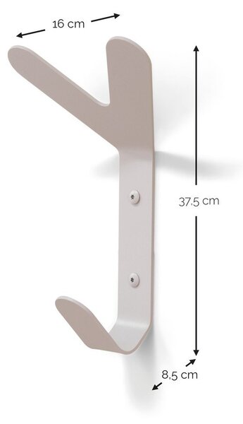 Szarobrązowy ścienny stalowy haczyk Frondo – Spinder Design