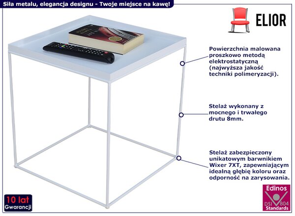 Biały minimalistyczny stolik kawowy P6-E40