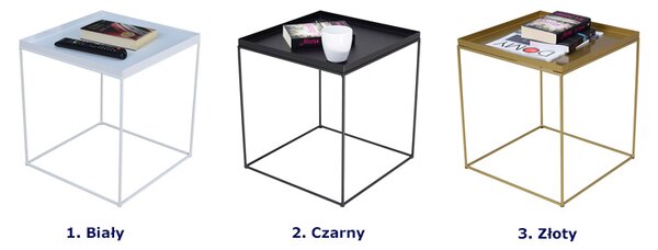 Czarny loftowy stolik kawowy L6-R73