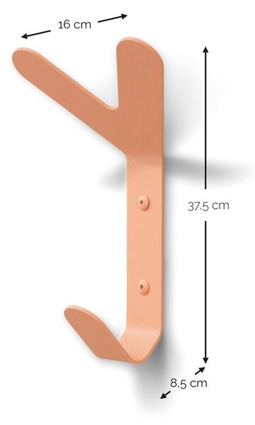 Łososiowy ścienny stalowy haczyk Frondo – Spinder Design