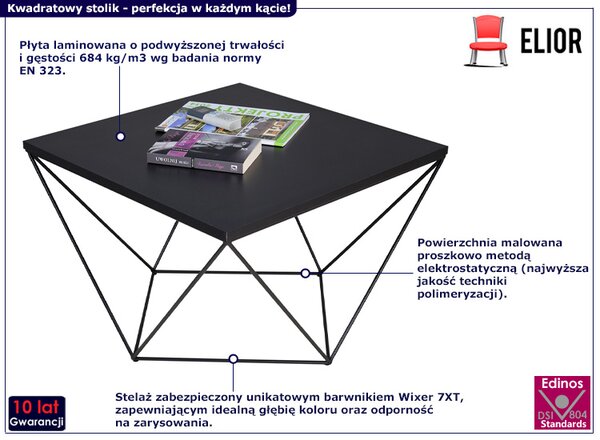Czarny stolik kawowy w stylu loft M4-G58