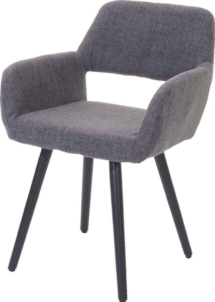 Krzesło do jadalni HWC-A50 II, krzesło kuchenne, design retro 50s ~ tkanina, szary, ciemne nogi