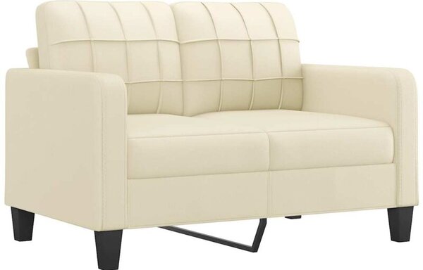 Sofa, 2-osobowa kremowy, 120 cm, sztuczna skÃ³ra