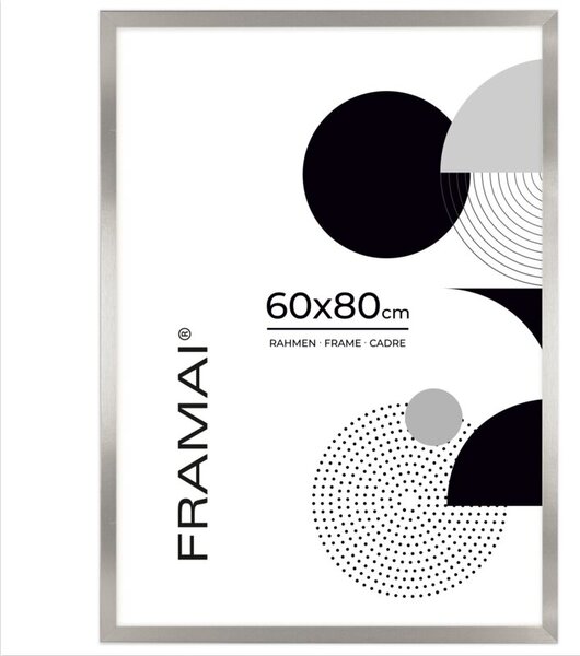 Srebrna ramka na zdjęcia w rozmiarze 60x80 cm FRAMAI®
