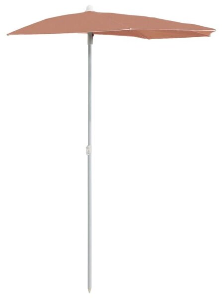 Półokrągły parasol ogrodowy na słupku, 180x90 cm, terakota