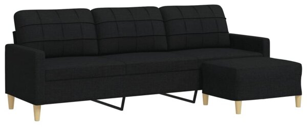 Sofa 3-osobowa z podnÃ³Å¼kiem, czarna, 210 cm, tkaninÄ