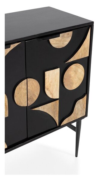 Czarna komoda z litego drewna mango 175x90x40 cm Navya – MOME