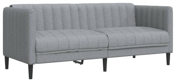 Sofa 2-osobowa, jasnoszara, tapicerowana tkaninÄ