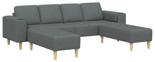 Nowoczesna sofa w ciemnoszarym kolorze z ergonomicznymi podÅokietnikami i brÄ zowymi nogami