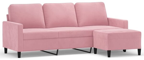 Sofa 3-osobowa z podnÃ³Å¼kiem, rÃ³Å¼owa, 180 cm, aksamitem
