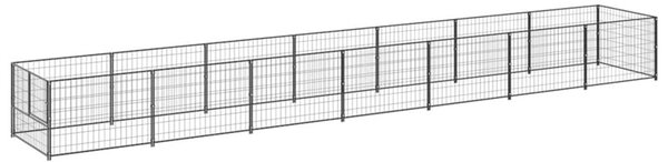 Kojec dla psa, czarny, 7 m², stalowy