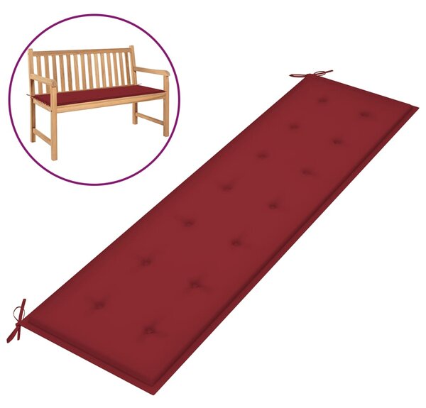 Poduszka na ławkę ogrodową, winna czerwień, 180x50x3 cm