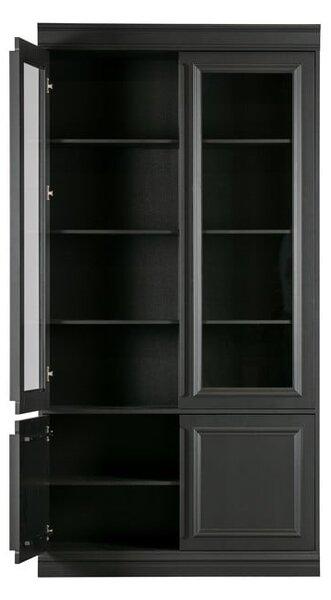 Czarna witryna z litego drewna sosnowego 110x215x44 cm Organize – WOOOD