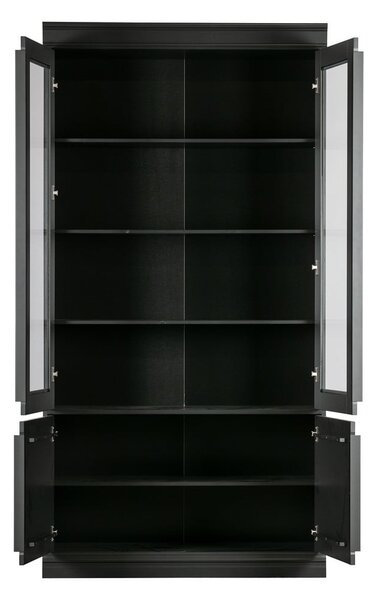 Czarna witryna z litego drewna sosnowego 110x215x44 cm Organize – WOOOD