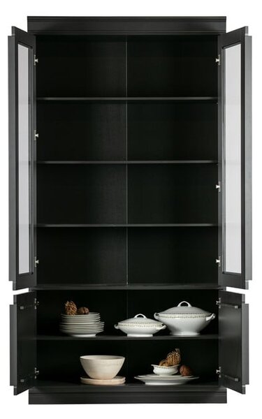 Czarna witryna z litego drewna sosnowego 110x215x44 cm Organize – WOOOD