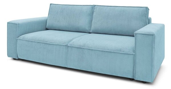 Miętowa sztruksowa rozkładana/ze schowkiem sofa 245 cm Nihad – Bobochic Paris