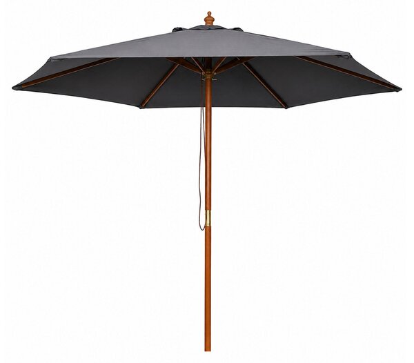 Linder Exclusiv Parasol ogrodowy z drewnian konstrukcj 250 cm Ciemnoszary