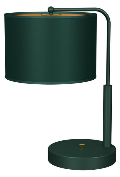 Stołowa lampa gabinetowa Ziggy stojąca z abażurem zielona