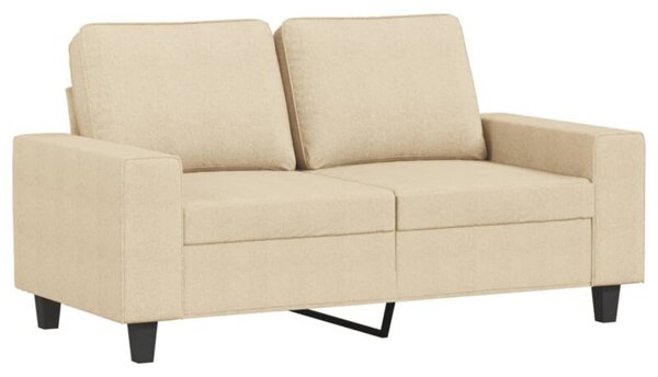 Sofa, 2-osobowa kremowa, 120 cm, tapicerowana tkaninÄ