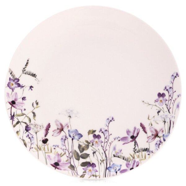 Talerz obiadowy płytki porcelanowy biały LOUKA 24 cm