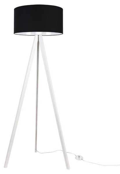 Lampa podłogowa trójnóg biały Light Home LH Gaja 1xE27 44cm abażur walec czarny