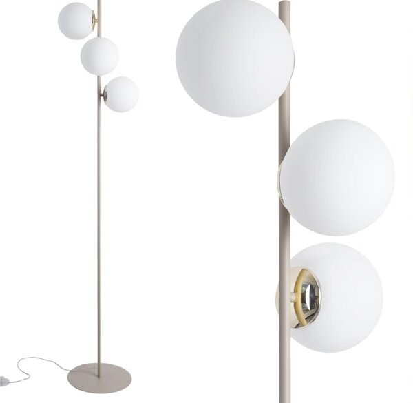 Lampa stojąca podłogowa Light Home LH Siena 3xE14 klosz biała kula kaszmir