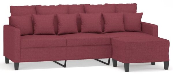 Sofa 3-osobowa z podnÃ³Å¼kiem winna czerwieÅ 180 cm, tkaninÄ