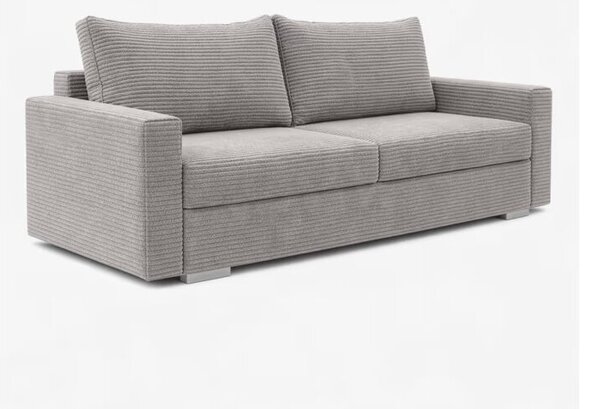 Sofa Rozkładana Kanapa z Funkcją Spania Dwuosobowa Do Salonu Szara DRAVOS