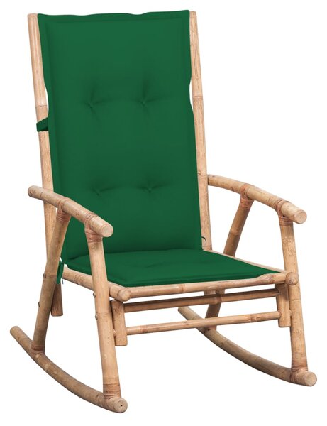 Fotel bujany z poduszką, bambusowy