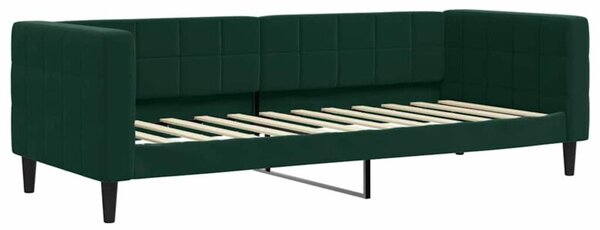 Sofa z funkcją spania, ciemnozielona, 80x200 cm, aksamitna