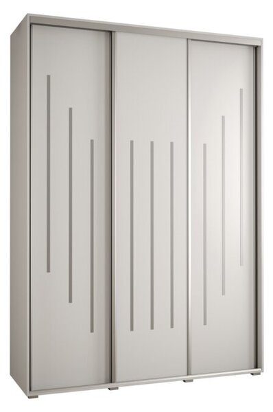 Szafa przesuwna wysoka Davos 8 180, gł. 45 cm biały + biały + srebrny
