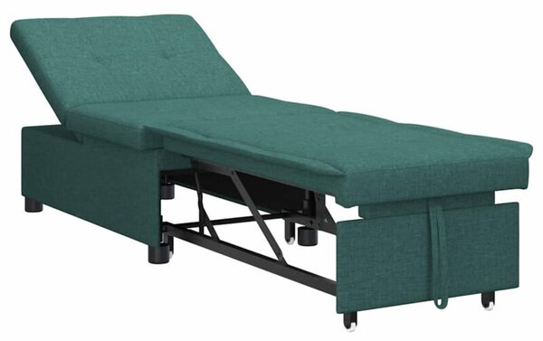 Nowoczesna rozkÅadana sofa w ciemnej zieleni z regulowanym oparciem